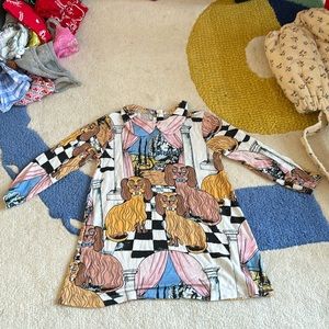 Mini Rodini oh La La dog dress abstract print long sleeve 9m-18m